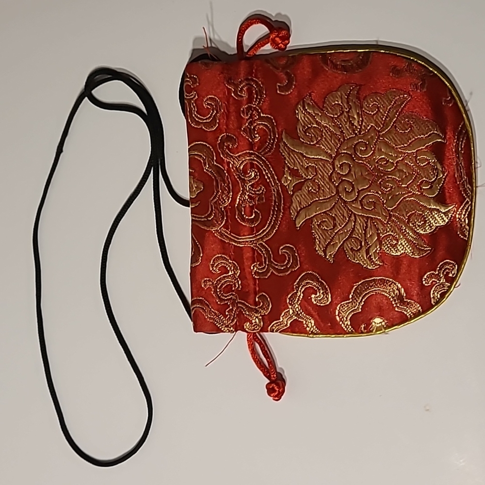 Chinese classic handmade silk brocade gift jewelry bag pouch.